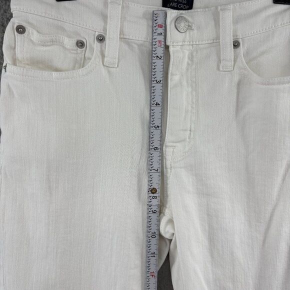 J.Crew Flare Crop Mid Rise White Jean in stretch Sz 26 BO933 - Picture 8 of 15